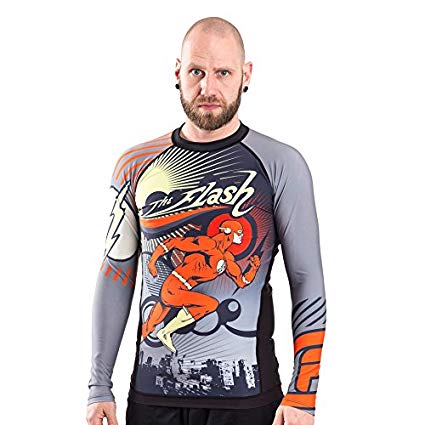 Fusion Fight Gear The Flash Running Man Rash Guard Compression Shirt