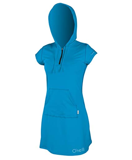 O'Neill Wetsuits Women's Skins Short Sleeve Mini-Zip Hooded Cover Up