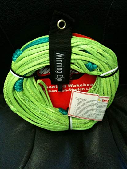 Winning Edge 70' 5-Section Wakeboard Pro Action Non-Stretch Line, Green