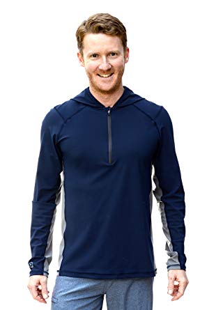 Waterhoody: Men's Ultra-Premium Swim Shirt / Rash Guard with a Hood (Dermatologist Designed)
